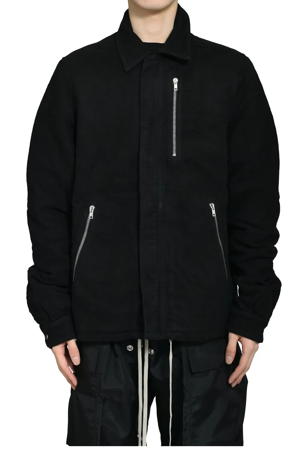 Concealed Zip Front Jkt / Black