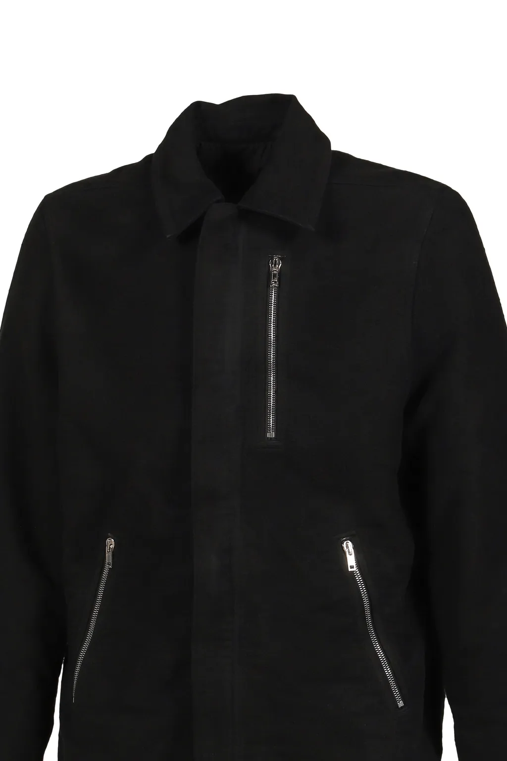 Concealed Zip Front Jkt / Black