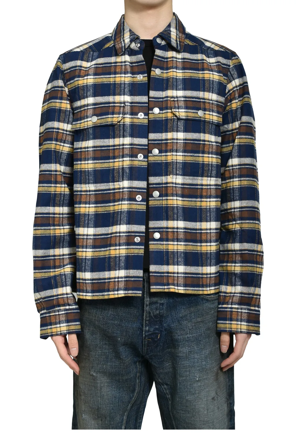 Cropped Outershirt / Gasoline Plaid