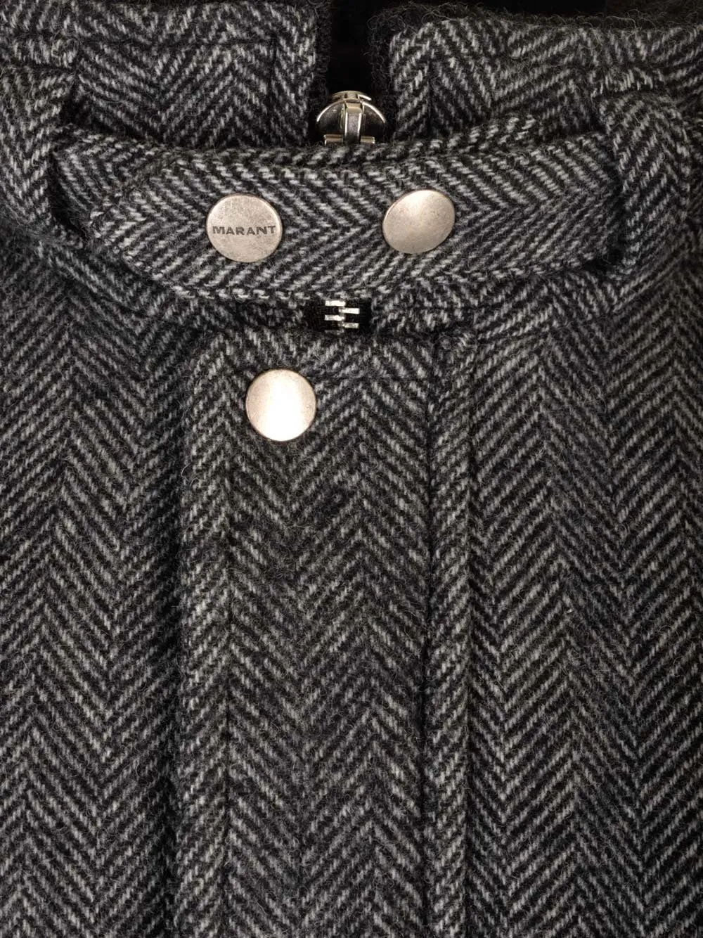 Isabel Marant High-Neck Buttoned Bomber Jacket