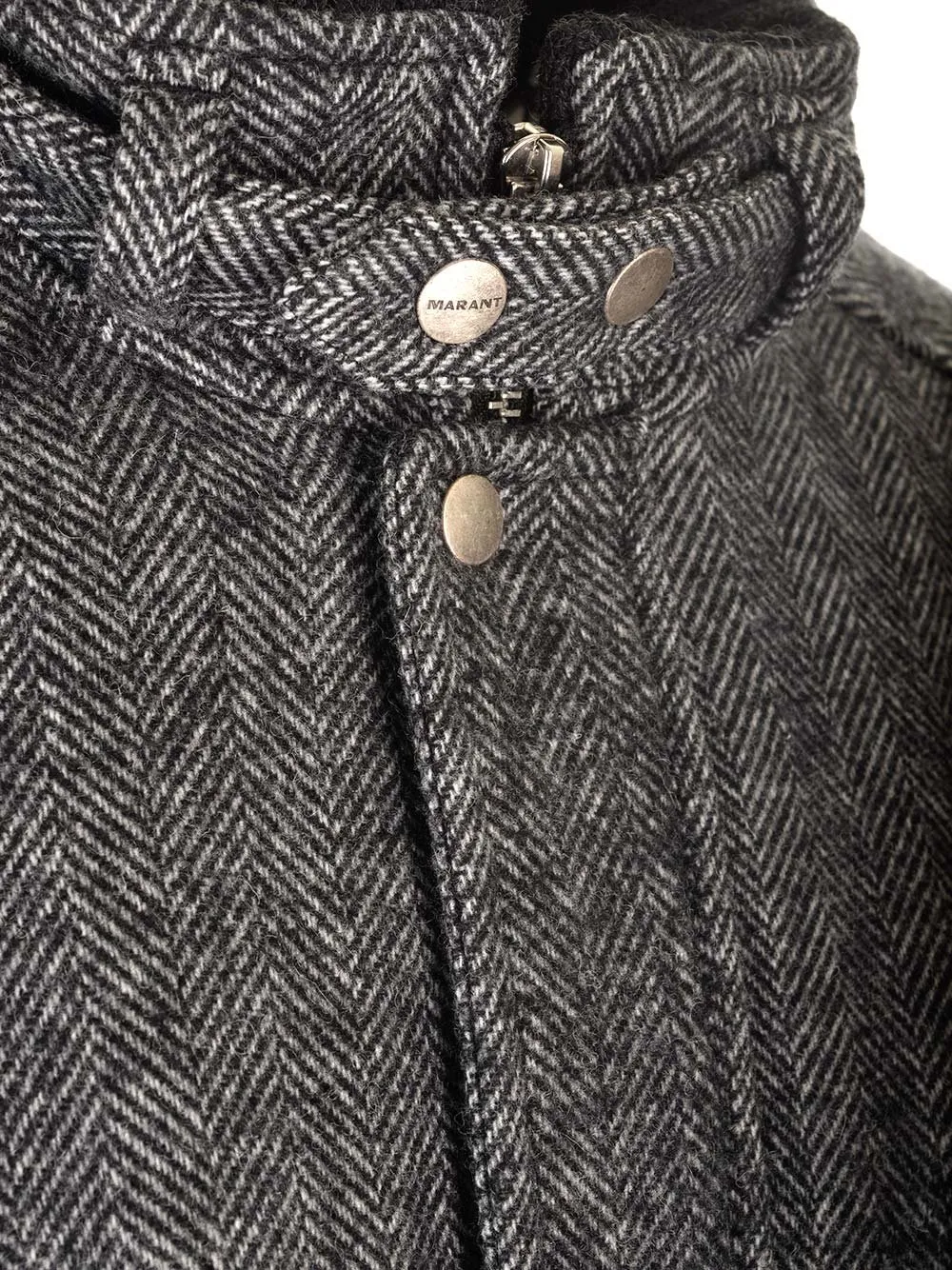 Isabel Marant High-Neck Buttoned Bomber Jacket