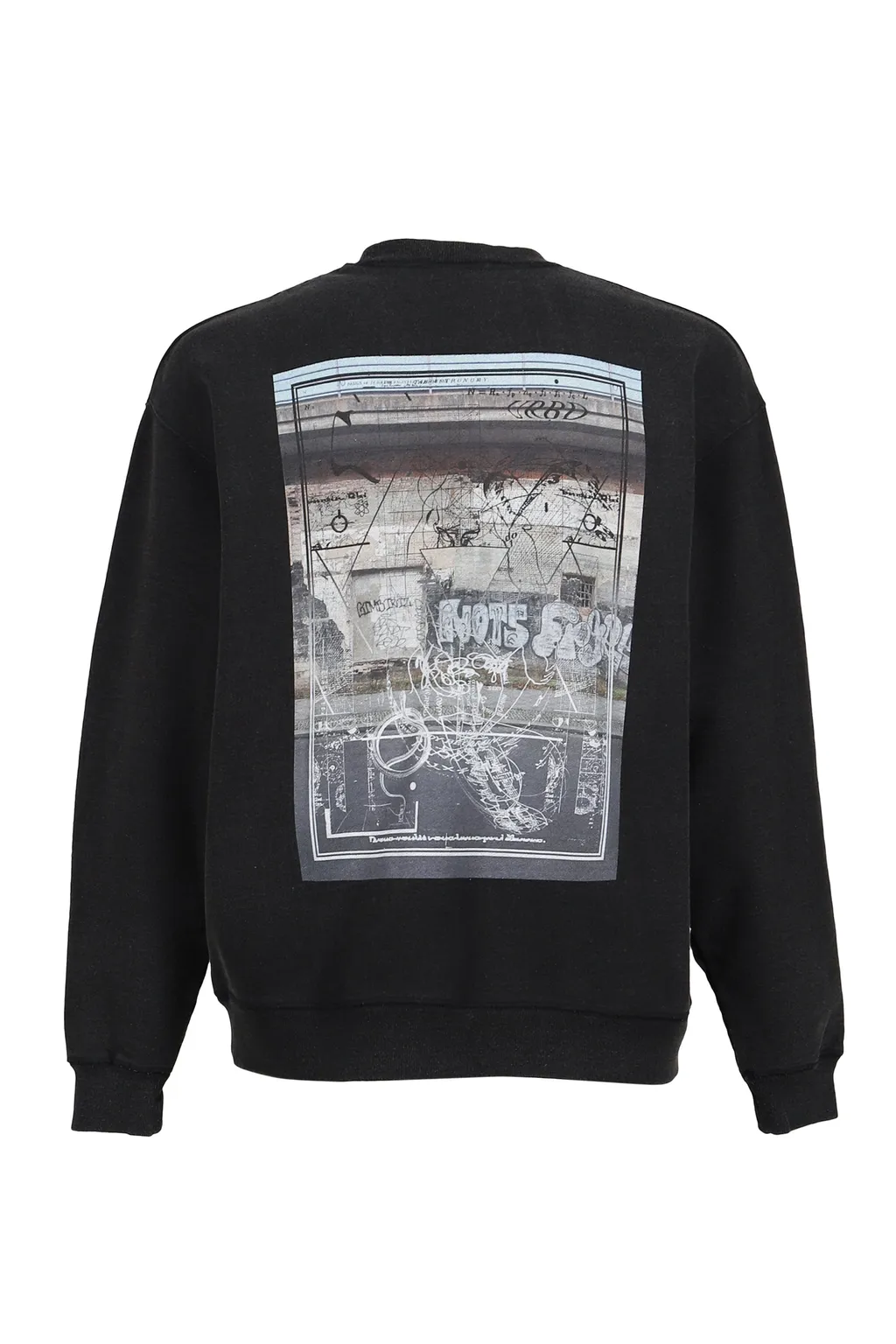 Devastated Wall Sweatshirt / Blk