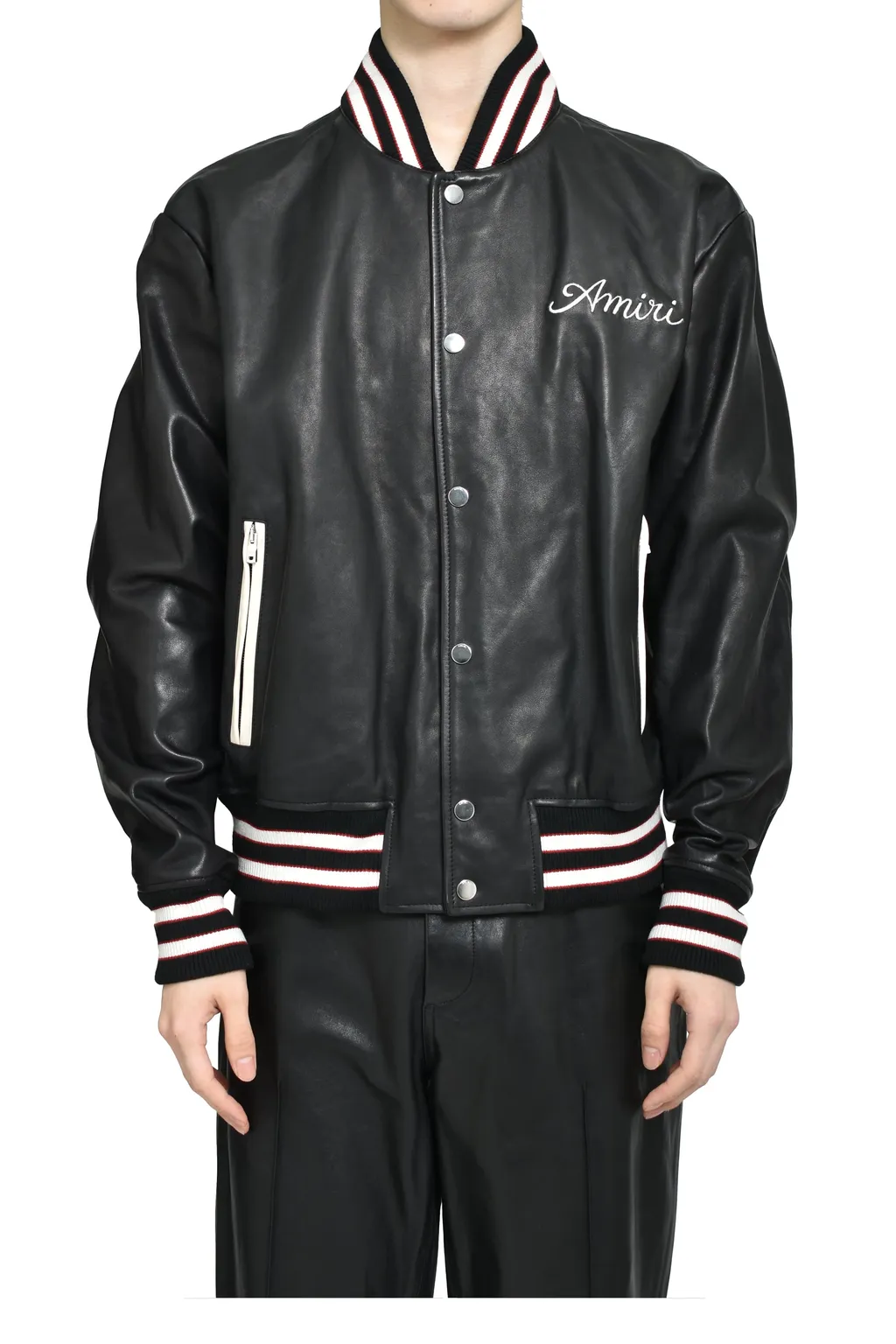 Club Amiri Leather Varsity / Blk