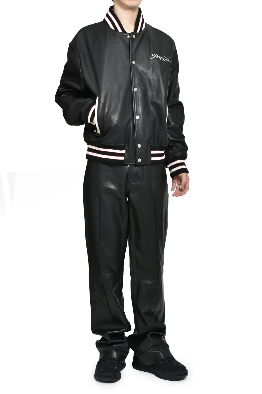 Club Amiri Leather Varsity / Blk