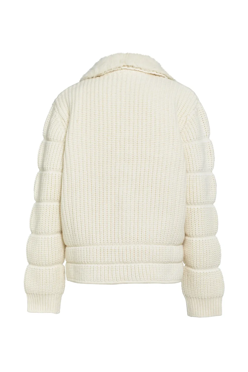 Rib Padded Jacket / Alpaca Mix