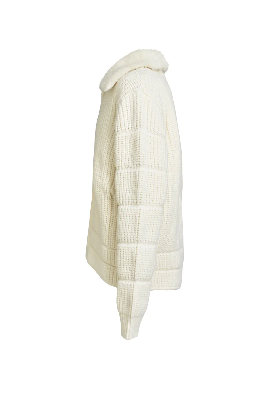 Rib Padded Jacket / Alpaca Mix