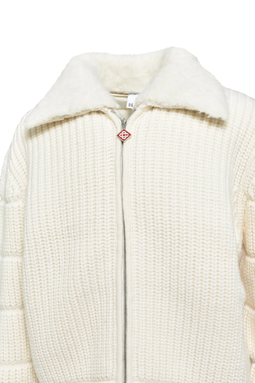 Rib Padded Jacket / Alpaca Mix