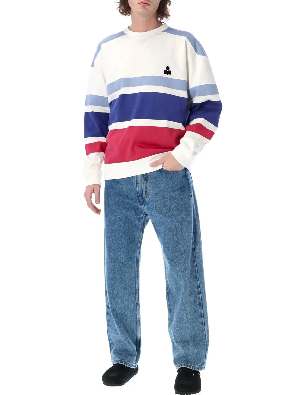 Isabel Marant Logo Printed Striped Sweatshirt