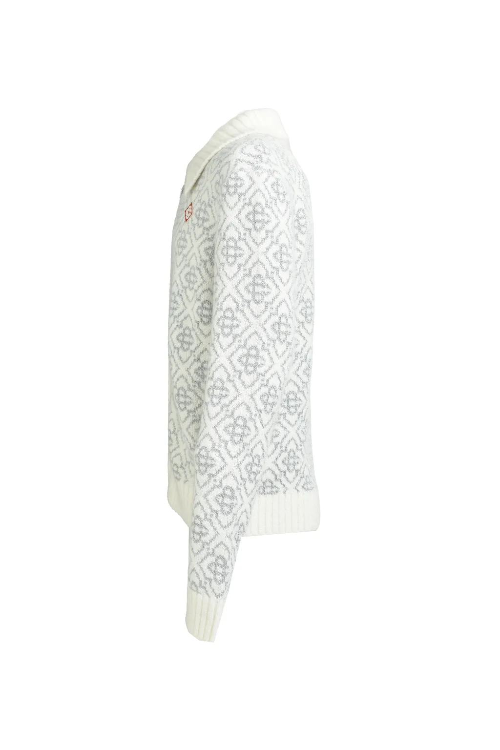 Silver Monogram Zip Up / Mohair Mix
