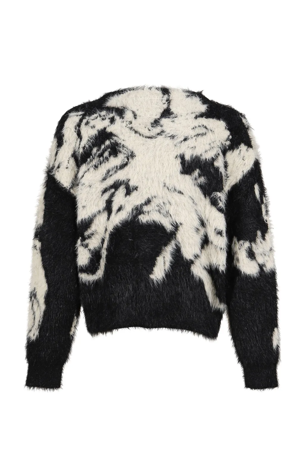 Jacquard Cardigan / Blk Wht Shokkakuteki Sonzai