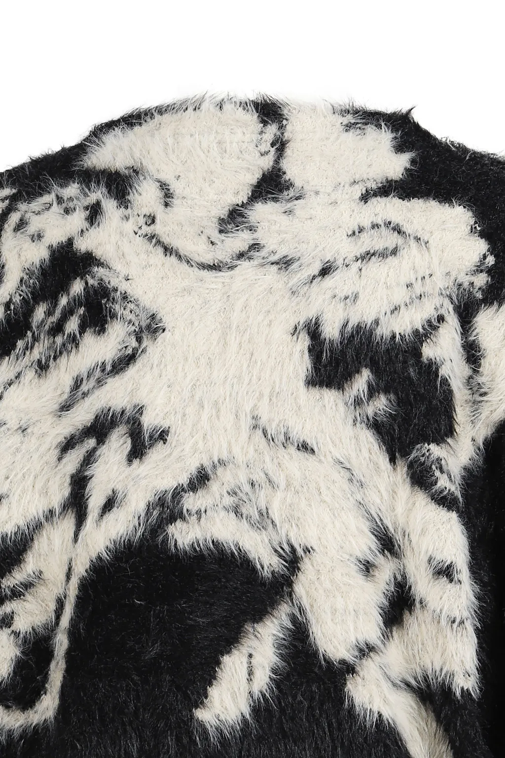 Jacquard Cardigan / Blk Wht Shokkakuteki Sonzai