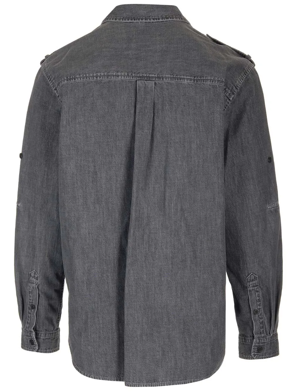 Isabel Marant Logo Embroidered Long-Sleeved Denim Shirt