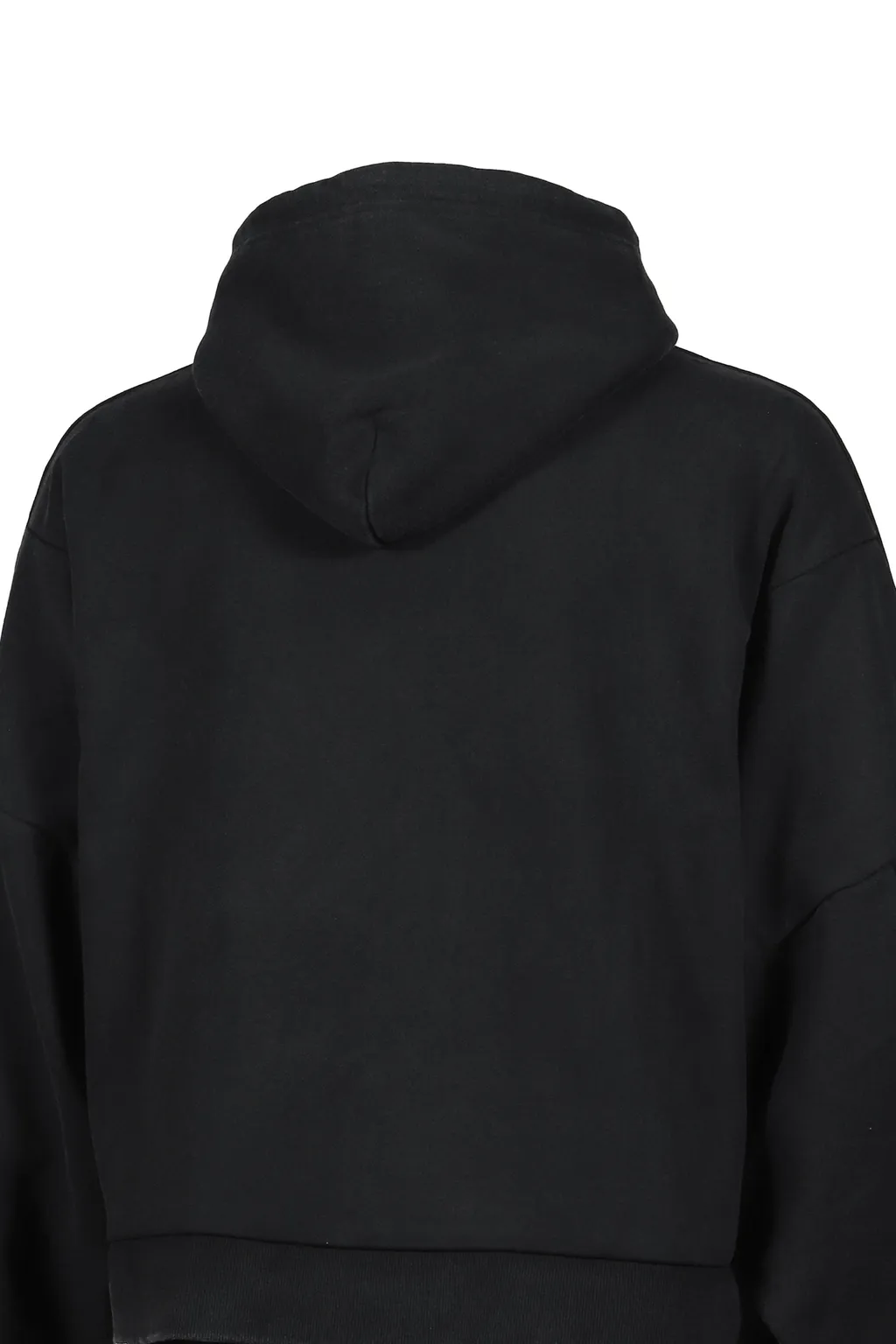 Cropped Hoodie Overlapped / Washed Blk