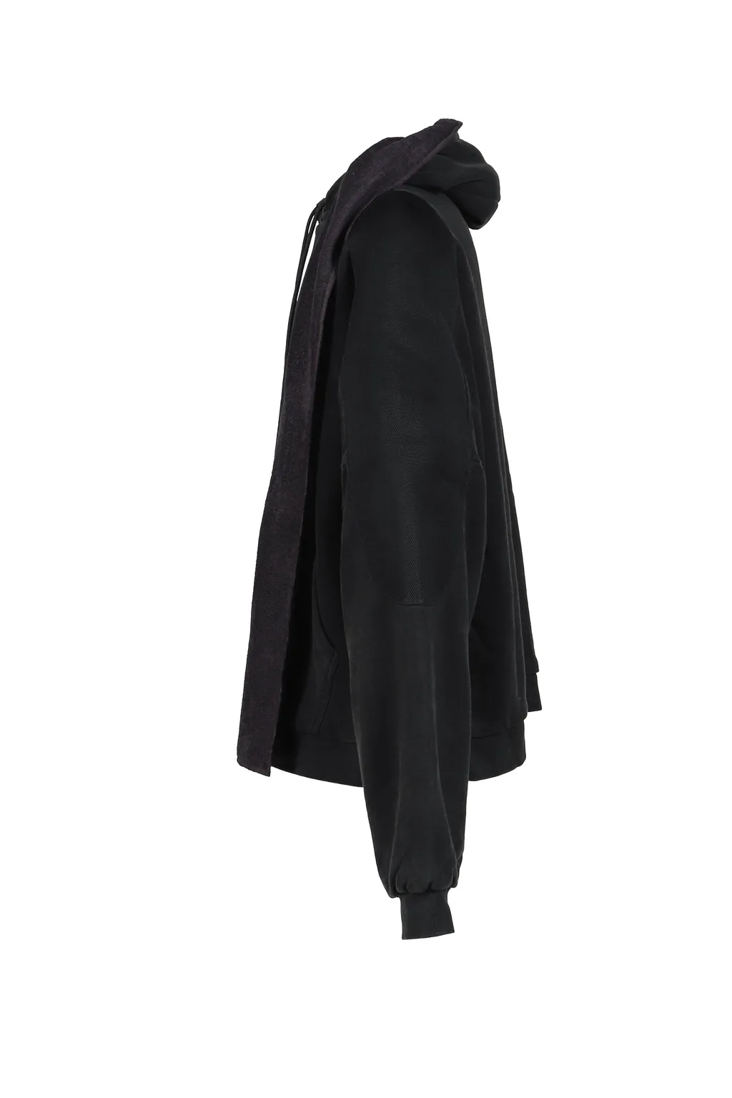 Mesh Shoulder Towel Hoodie / Washed Blk