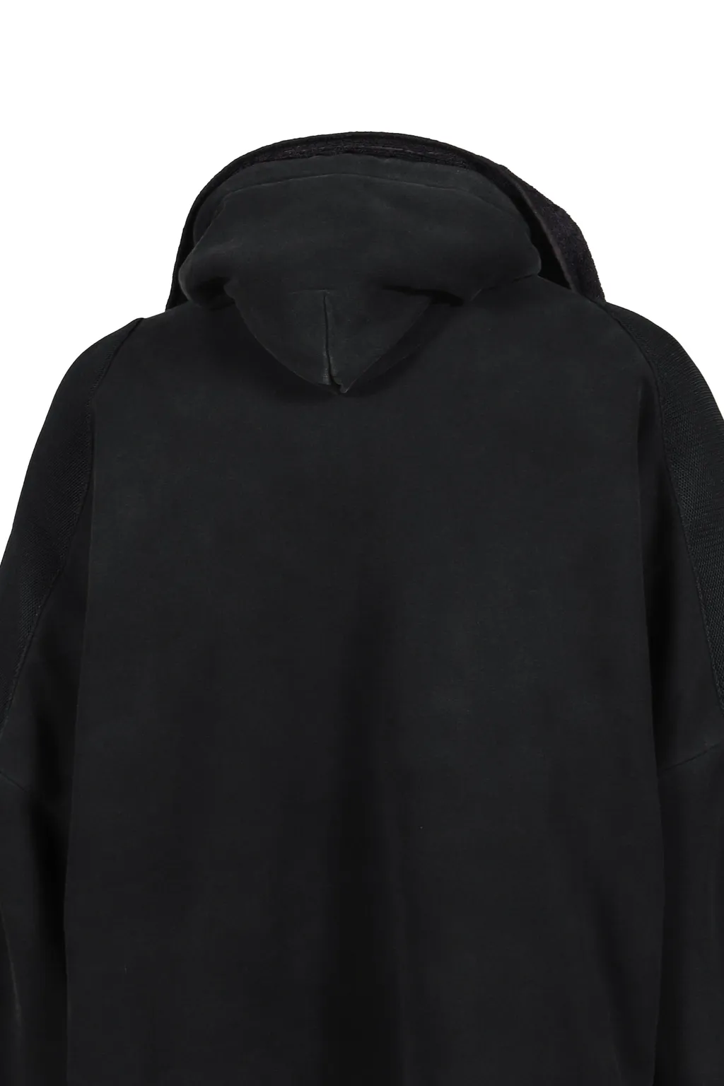 Mesh Shoulder Towel Hoodie / Washed Blk