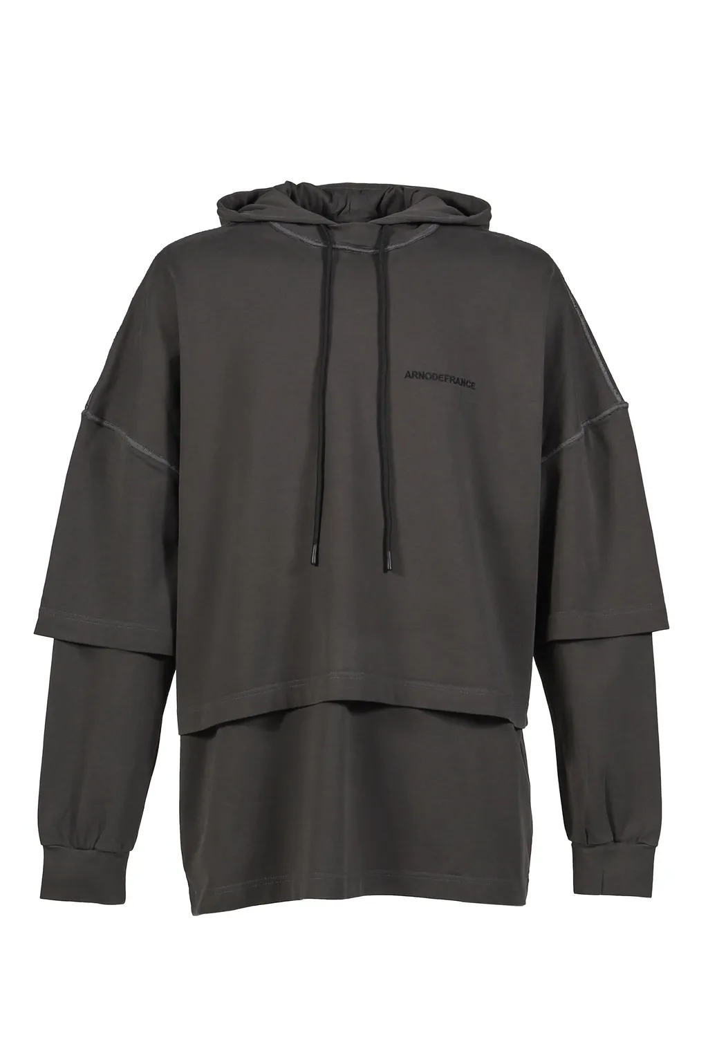 Hooded Tee Overlapped / Washed Gray
