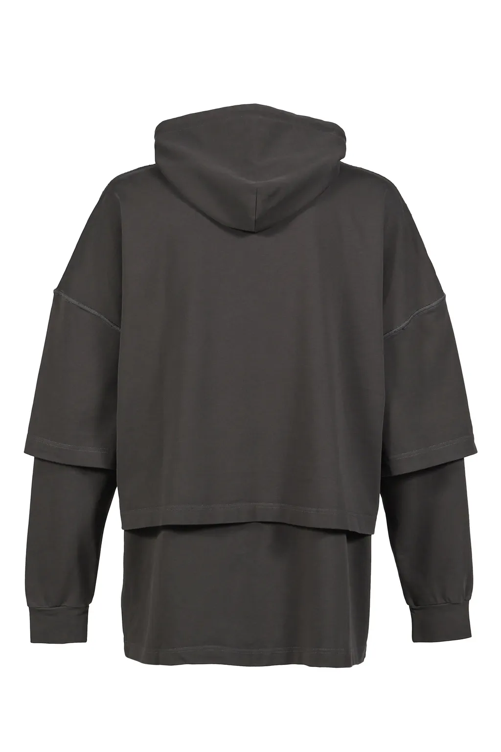 Hooded Tee Overlapped / Washed Gray