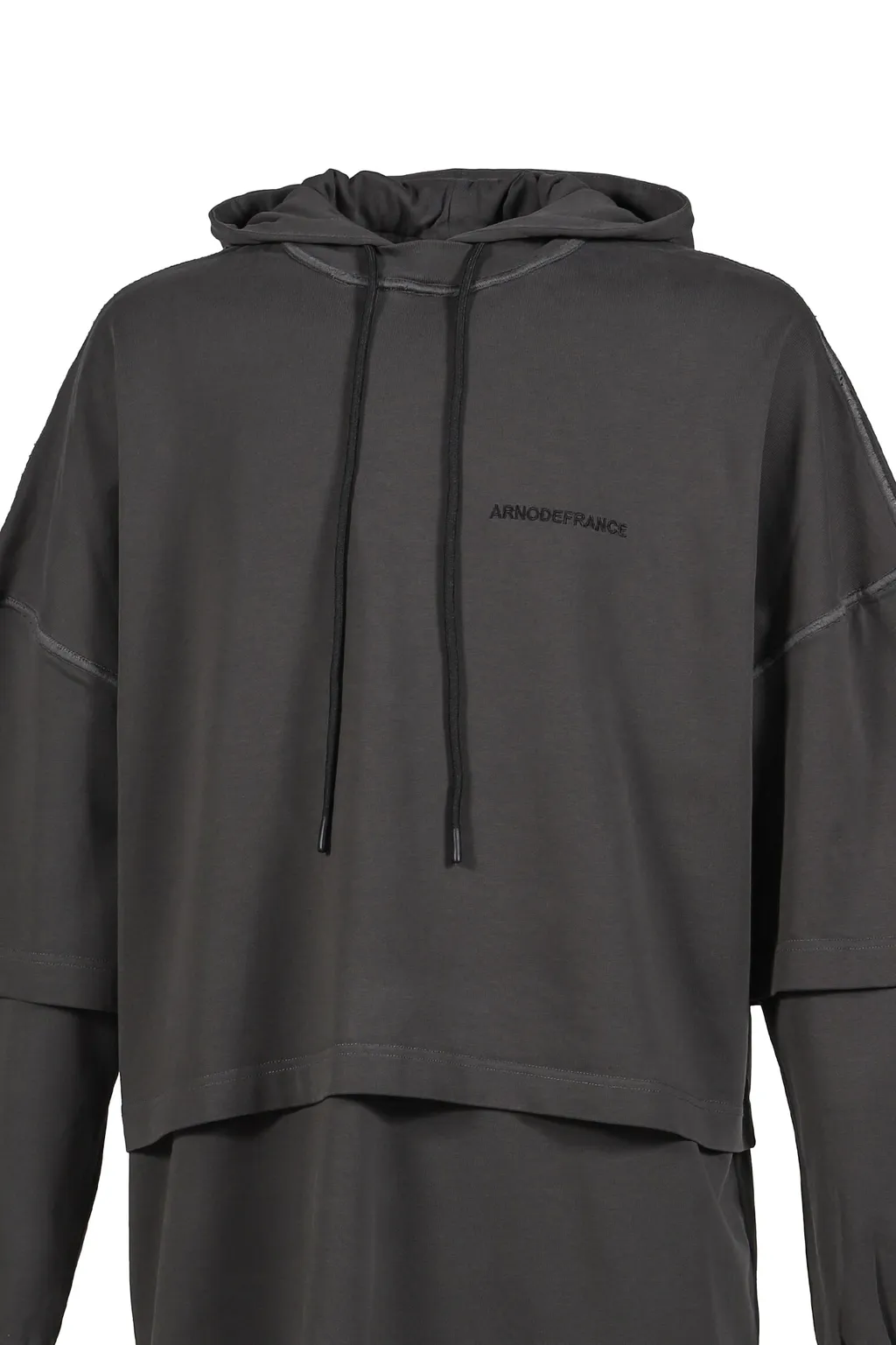Hooded Tee Overlapped / Washed Gray