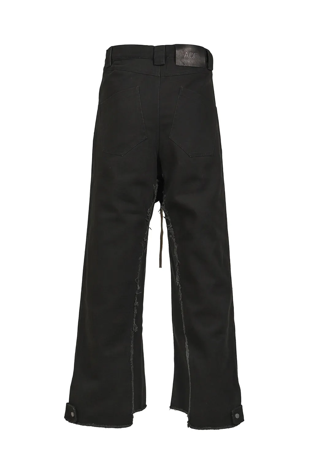 Raw Edge Baggy Jeans / Washed Blk