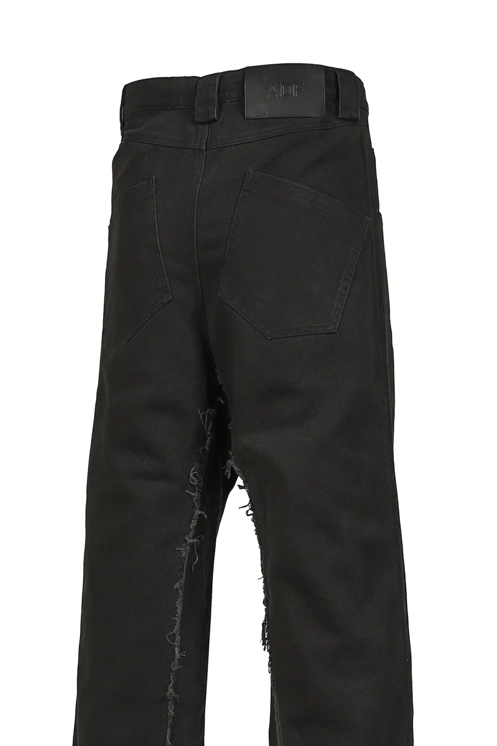 Raw Edge Baggy Jeans / Washed Blk