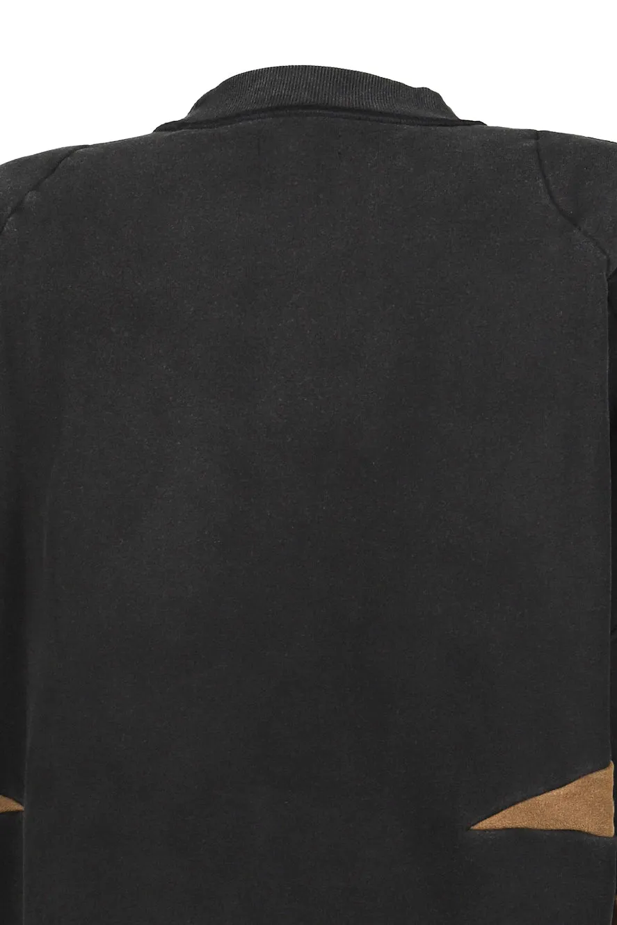 Padded Crewneck Sweater 2 Tones / Washed Blk