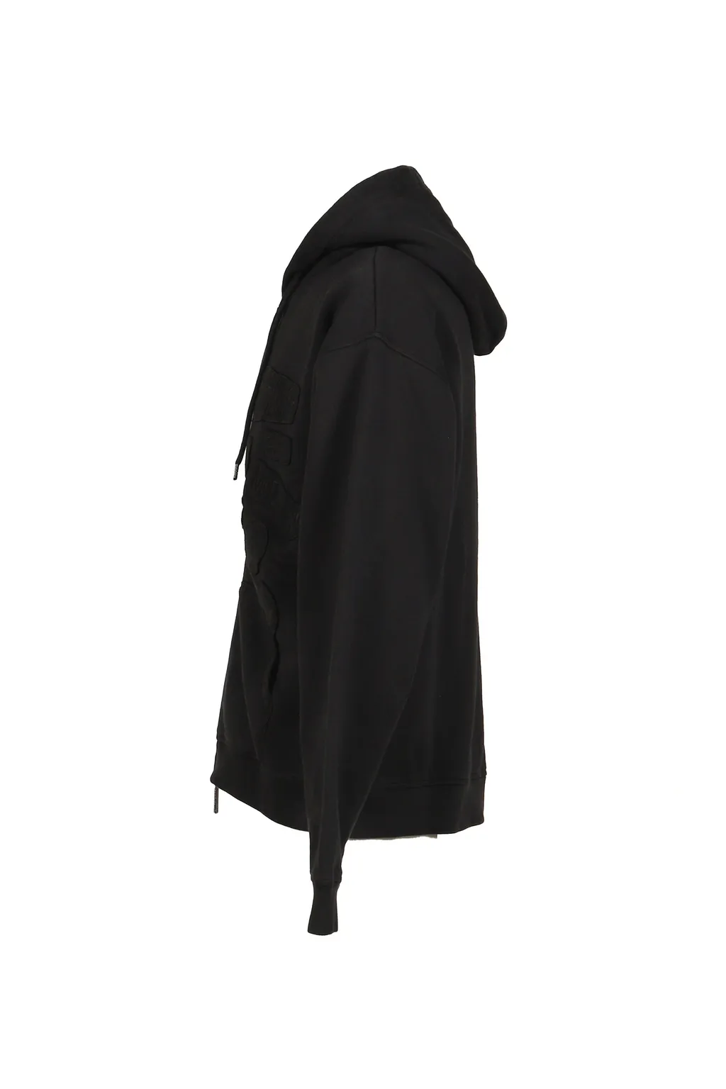 Relax Fit Zipped Hoodie / Black