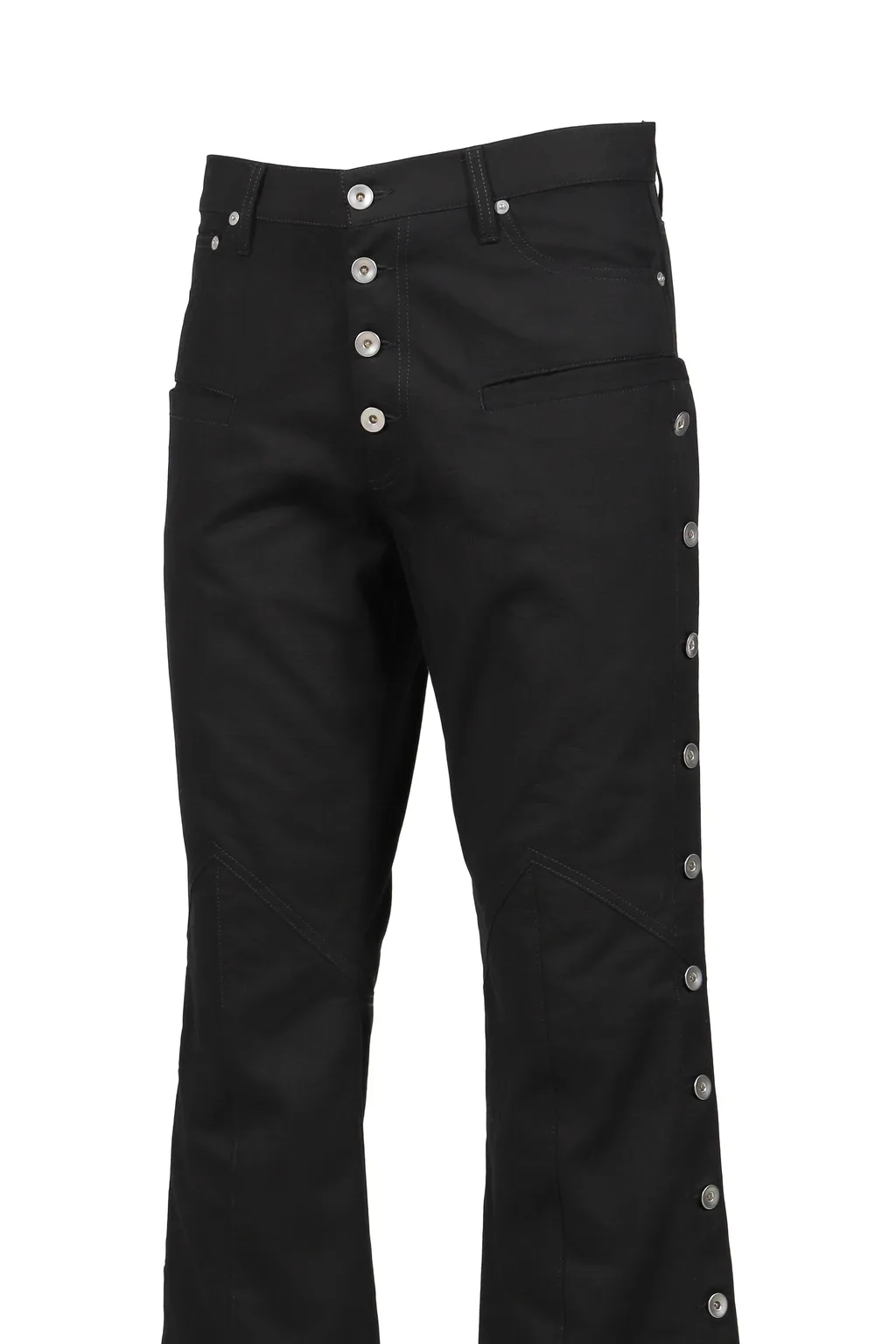 Side Button Pants / Black