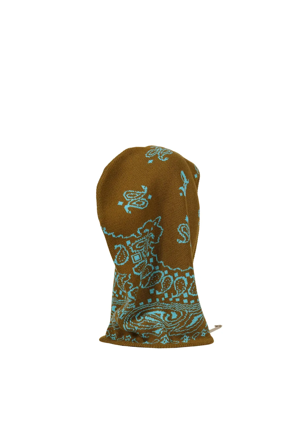 Paisley Knit Hood Balaclava / Kha Trq