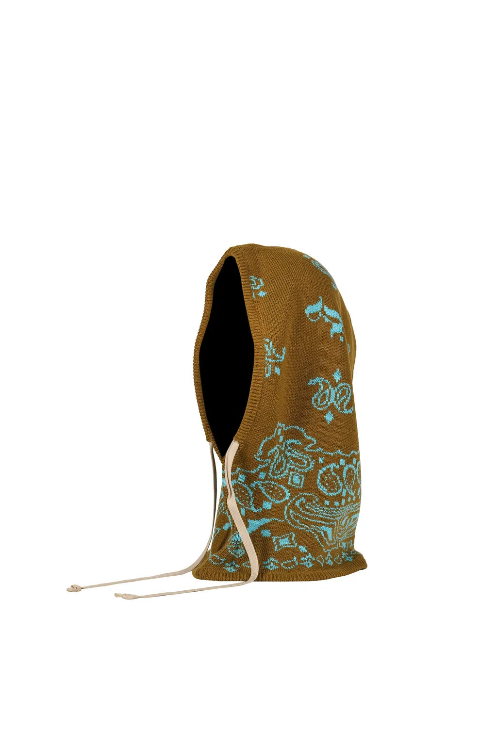 Paisley Knit Hood Balaclava / Kha Trq