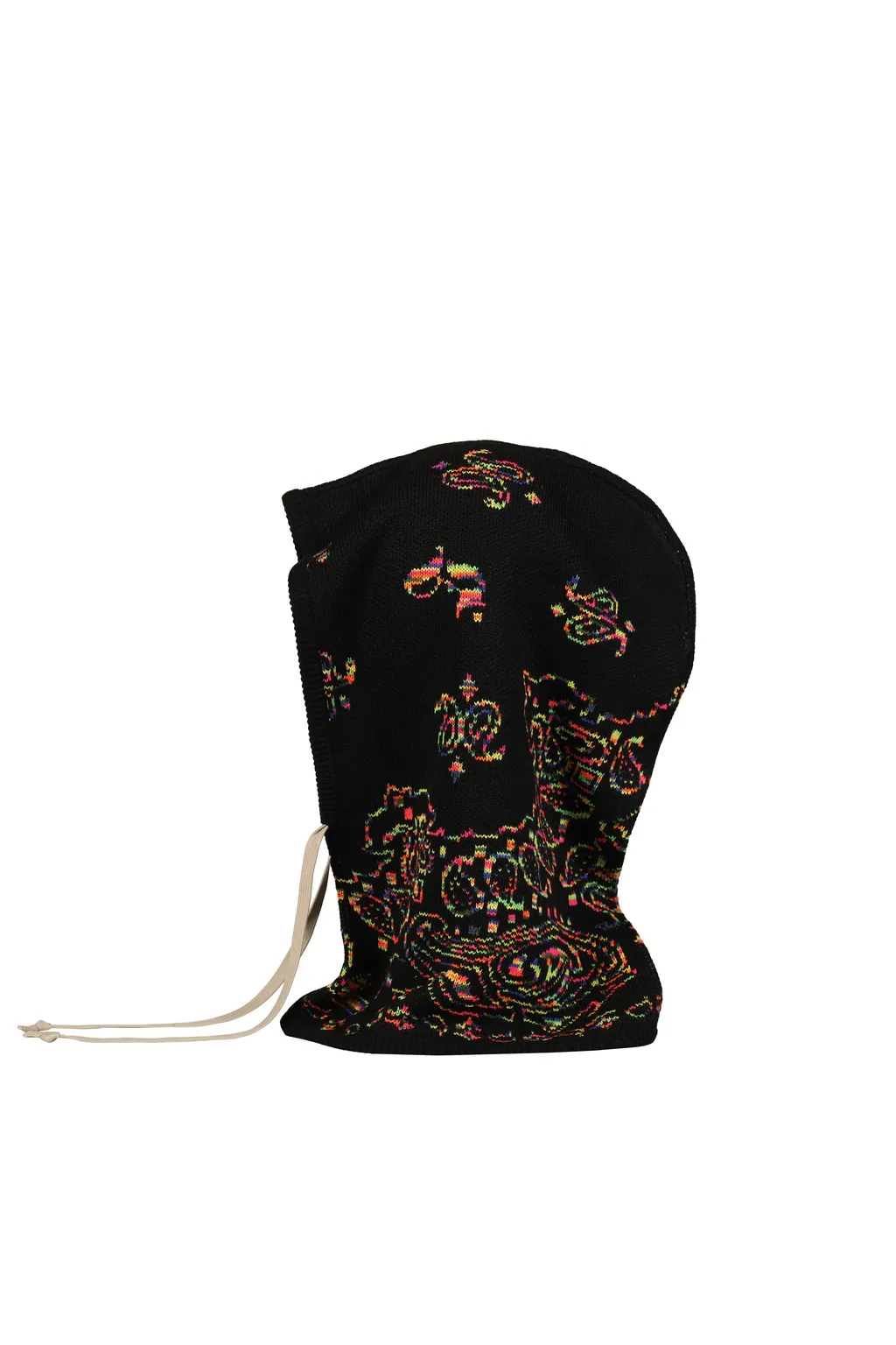 Paisley Knit Hood Balaclava / Blk Mix