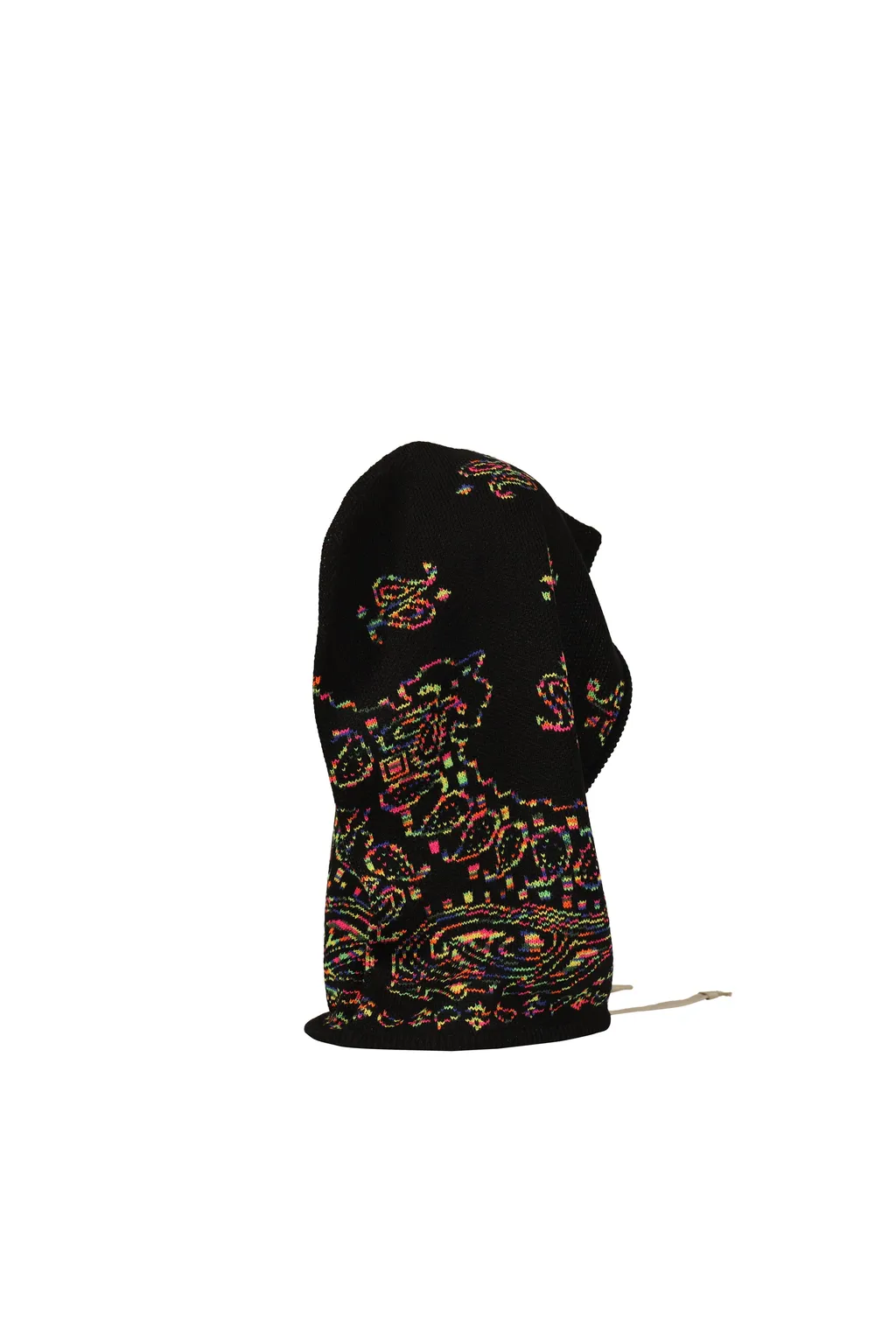 Paisley Knit Hood Balaclava / Blk Mix
