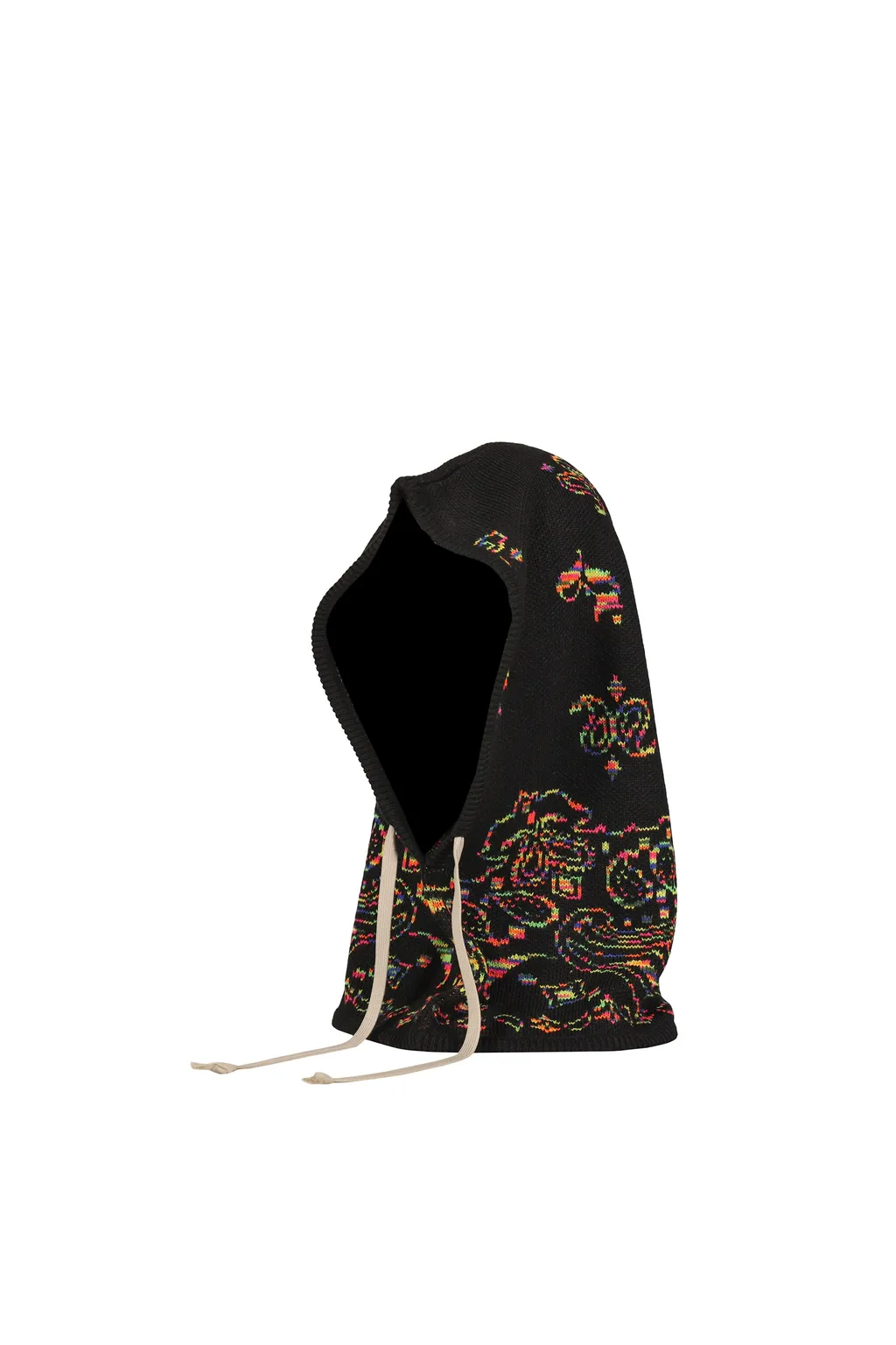 Paisley Knit Hood Balaclava / Blk Mix