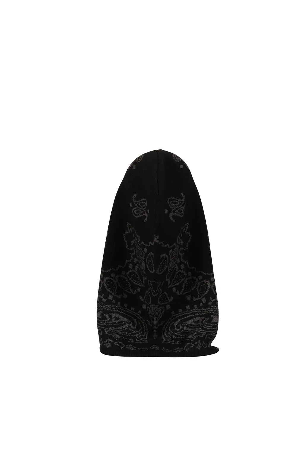 Paisley Knit Hood Balaclava / Blk Gry