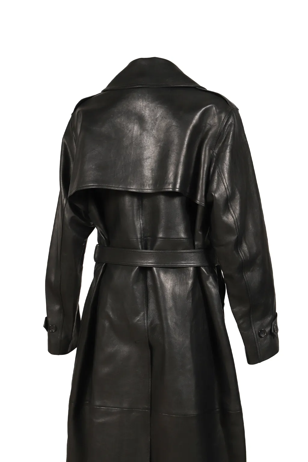 Leather Trench Coat / Black