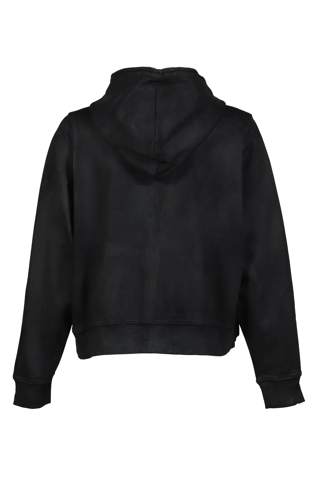 Waxed Zip Hoodie / Black