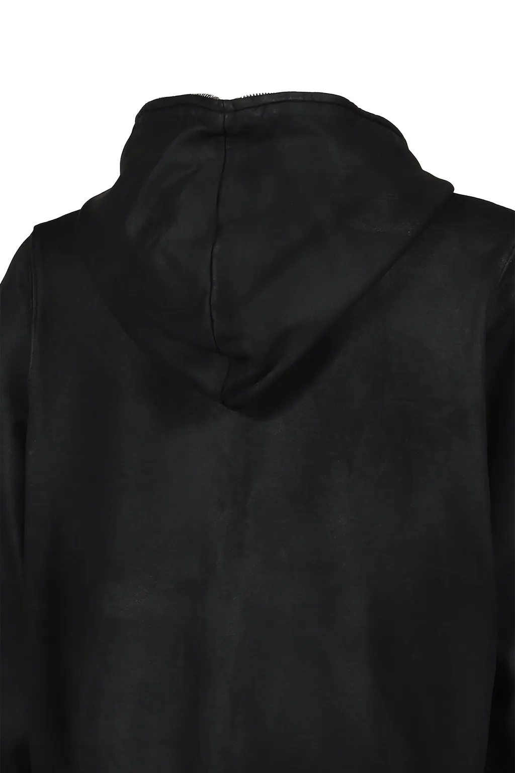 Waxed Zip Hoodie / Black