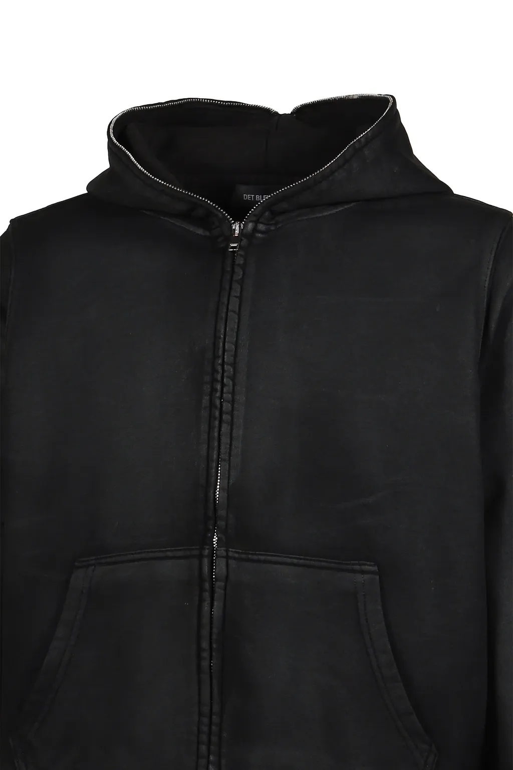 Waxed Zip Hoodie / Black