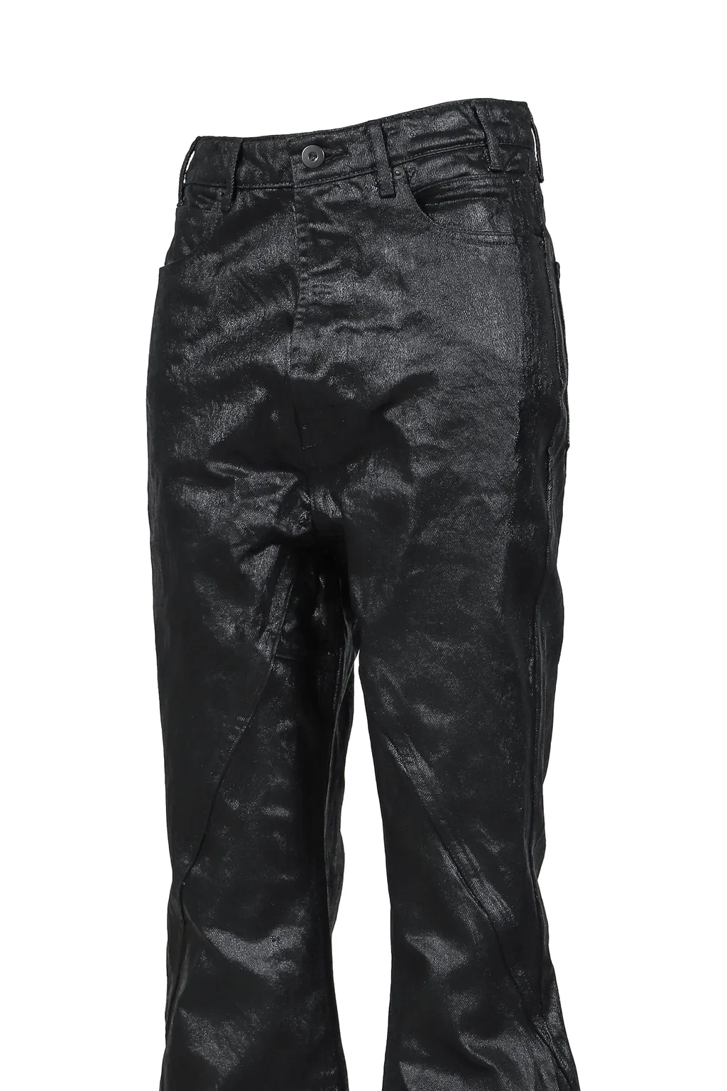 Crack Waxed Gusset Varet Jeans / Blk