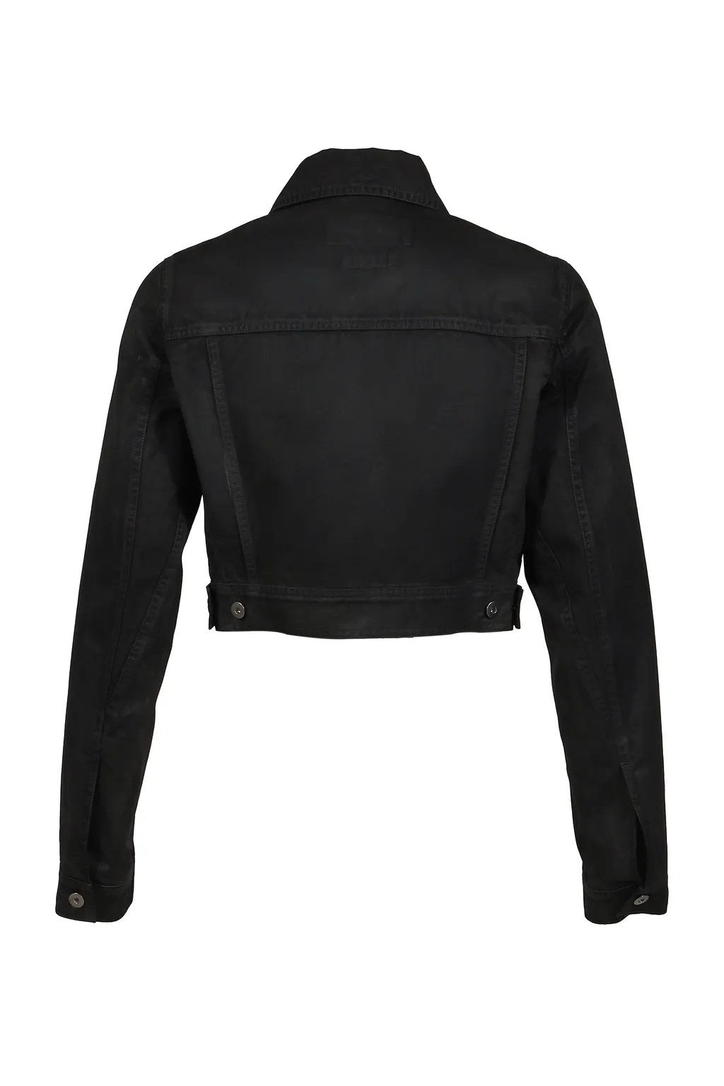 Waxed Cropped Denim Jacket / Blk