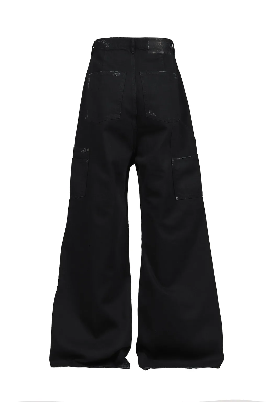 Distressed Wide Jeans / Black