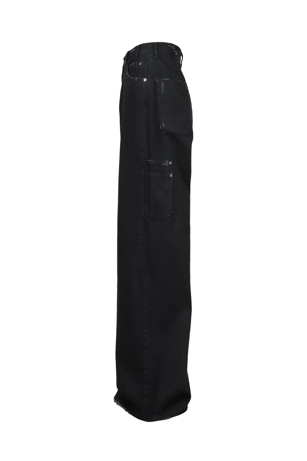 Distressed Wide Jeans / Black