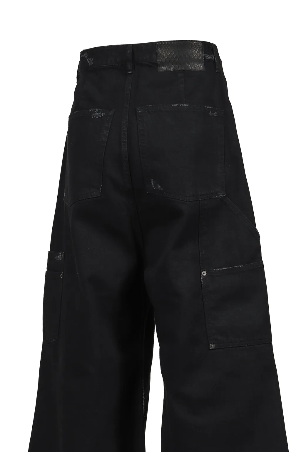 Distressed Wide Jeans / Black