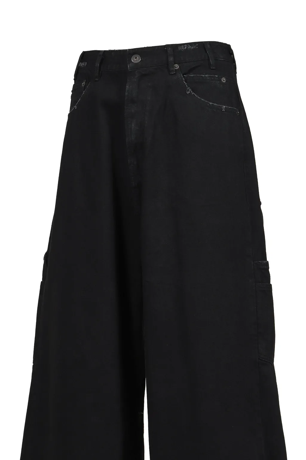 Distressed Wide Jeans / Black