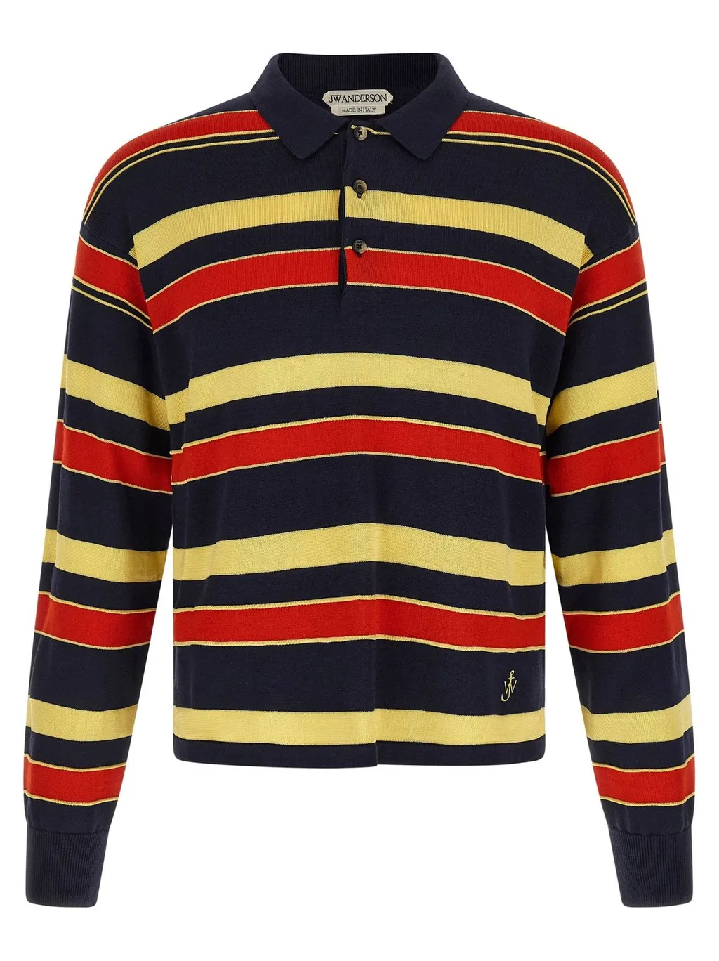 Jw Anderson Knitted Striped Rugby Polo Top