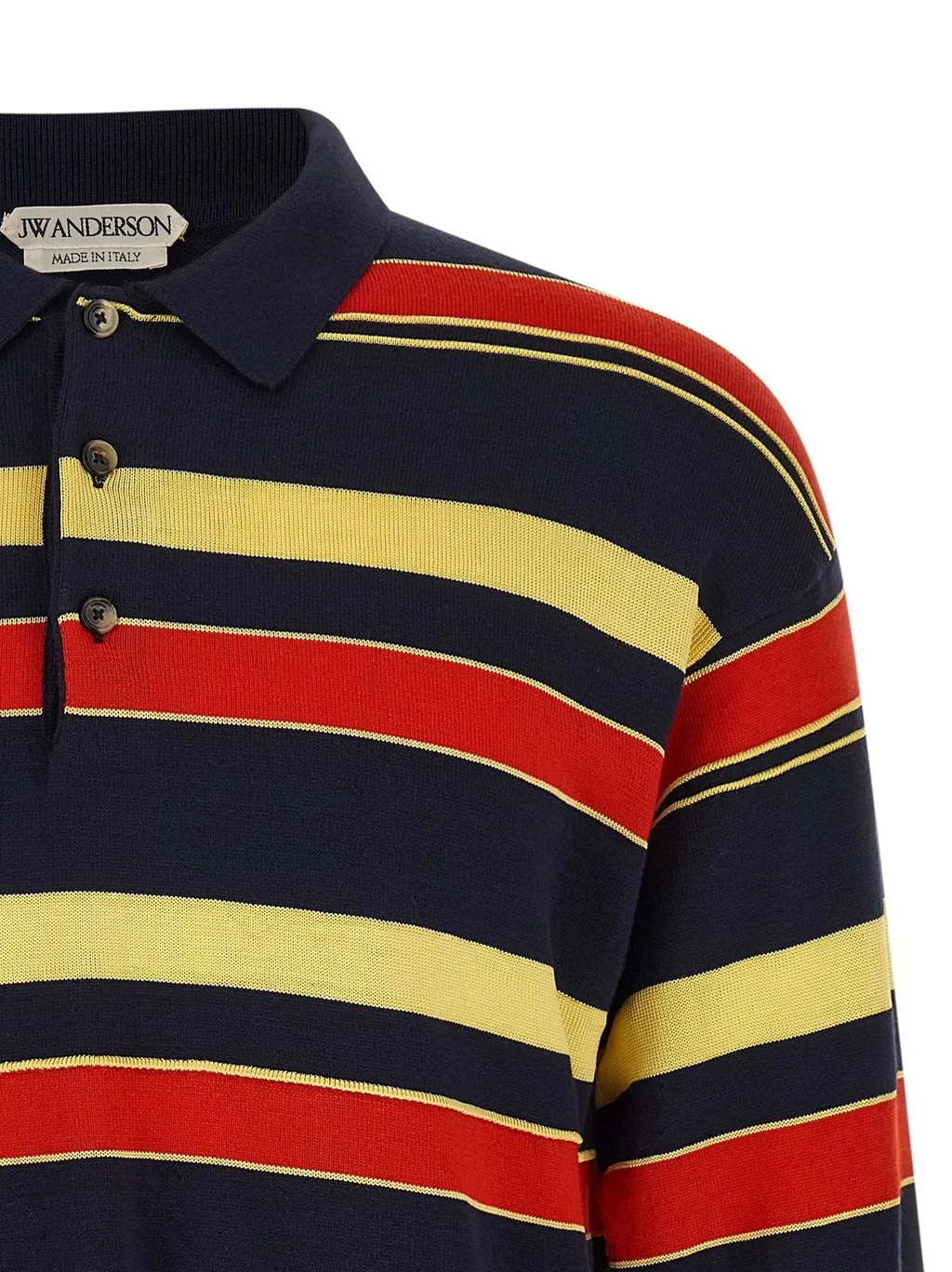 Jw Anderson Knitted Striped Rugby Polo Top