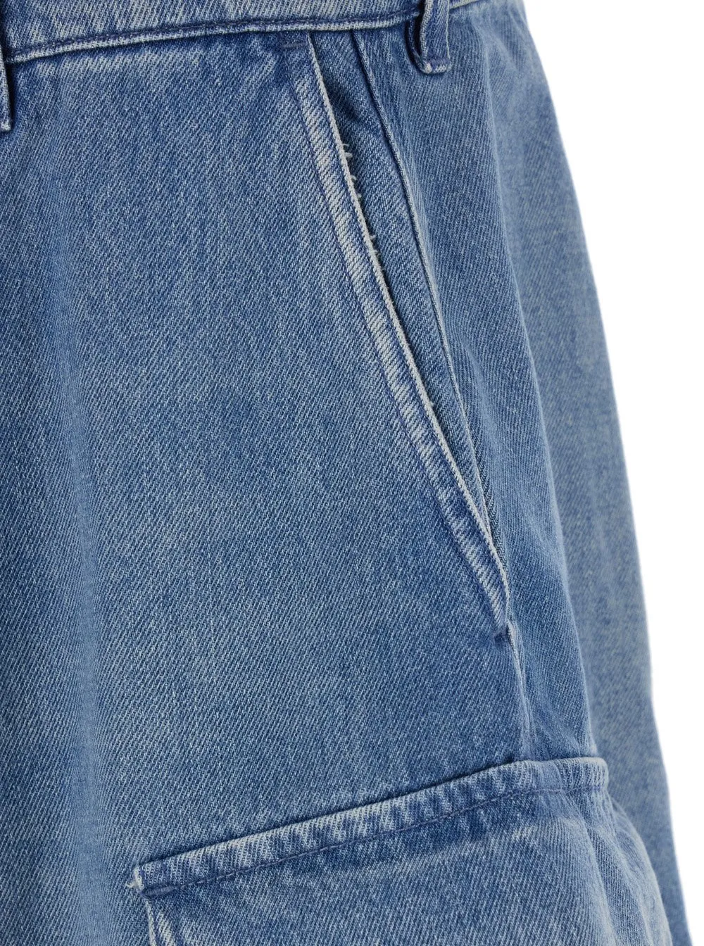 Jw Anderson Wide Leg Cargo Denim Shorts