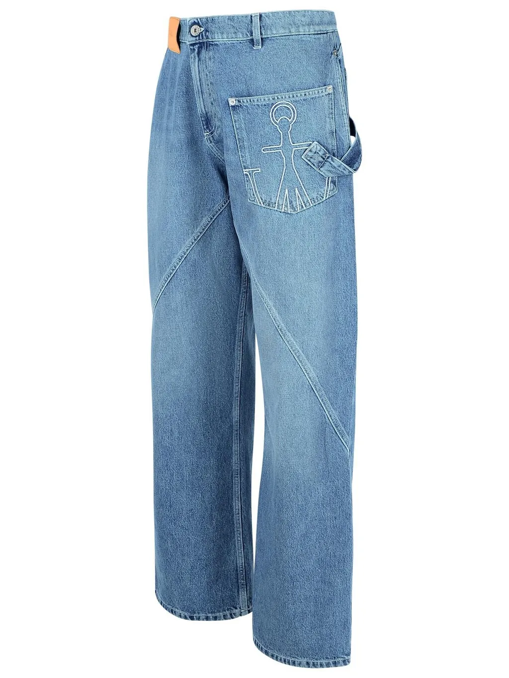 Jw Anderson Logo Patch Twisted Jeans