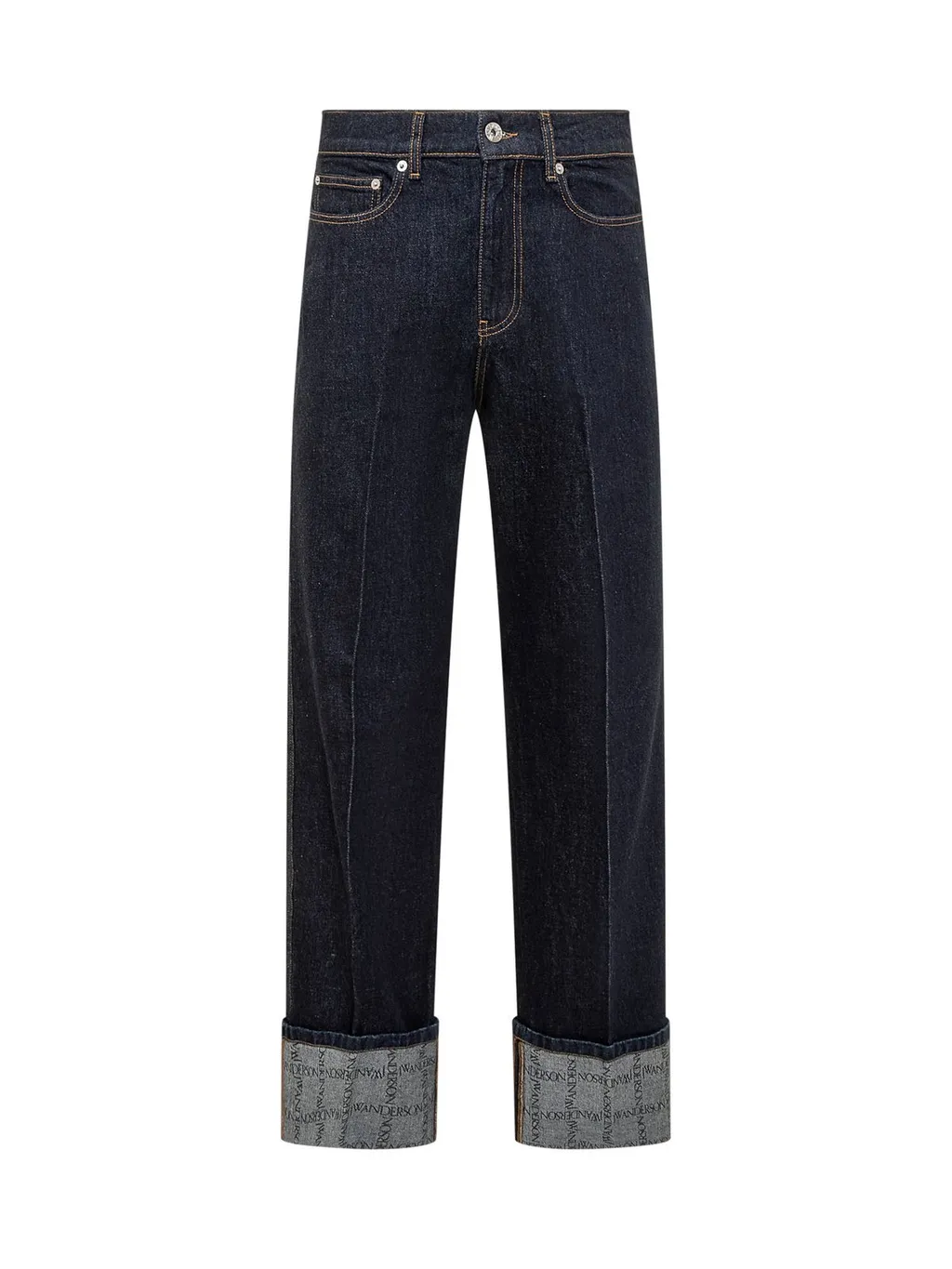 Jw Anderson Logo Patch Straight Leg Jeans