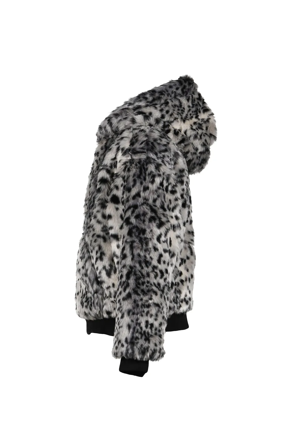 Leopard Fur Jacket / Wht/Blk
