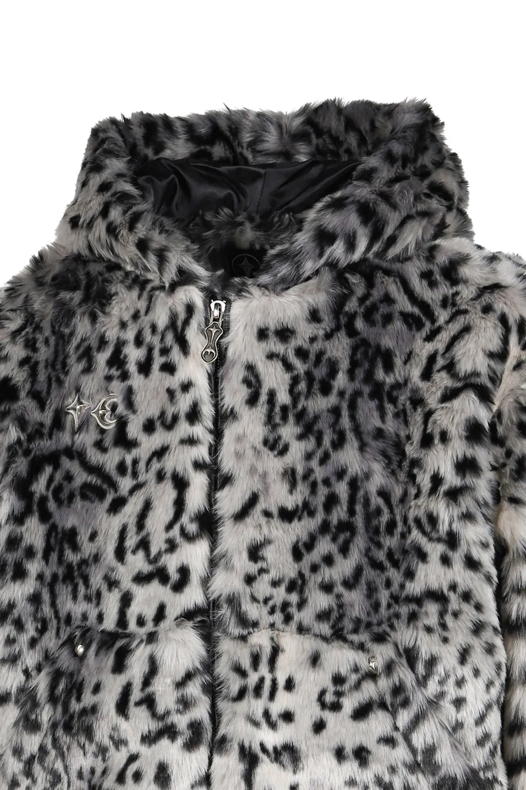 Leopard Fur Jacket / Wht/Blk